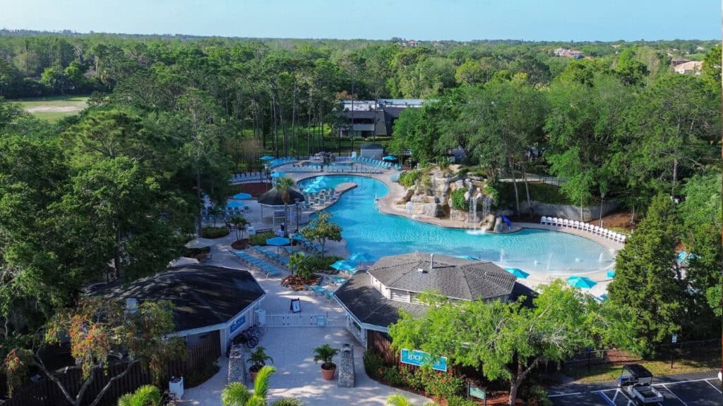 Aerial photo of Innisbrook Resort a Black Owned hotel in Palm Harbor Florida.