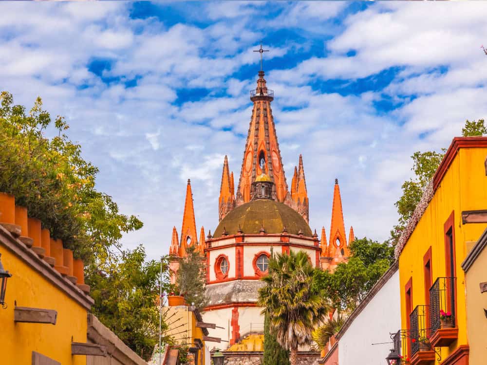 Gothic church Parroquia de San Miguel Arcángel in San Miguel de Allende