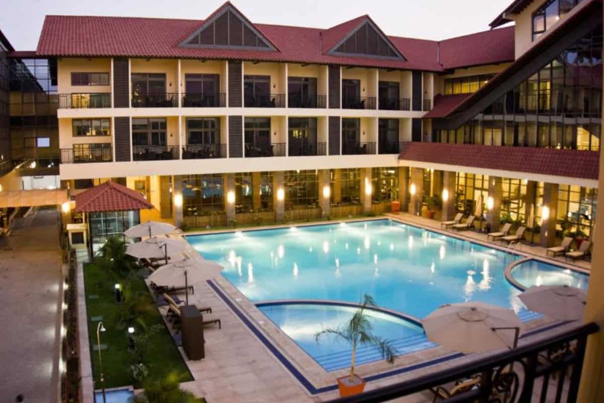 Tang Palace Hotel Pool and Courtyard in Accra Ghana